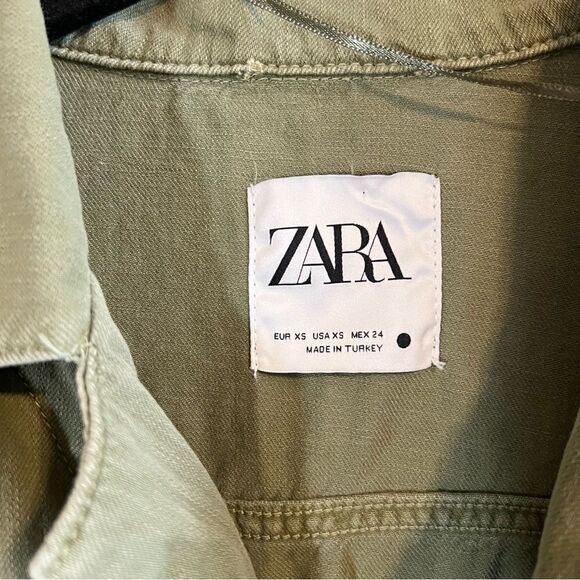 ✨ Zara Safari Utility Playsuit Romper Olive Green XS - Picture 4 of 10